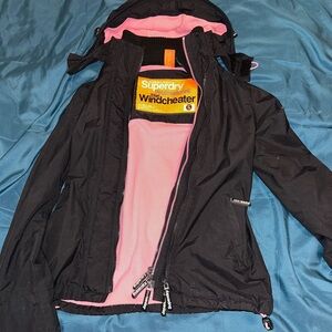 Superdry Black and Pink “THE WINDCHEATER” Jacket